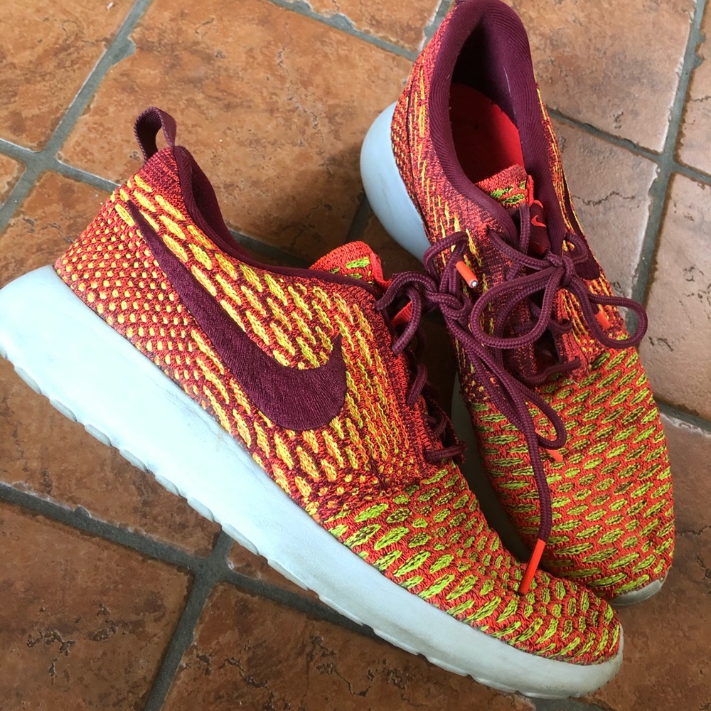 Nike roshe colorful orange yellow green